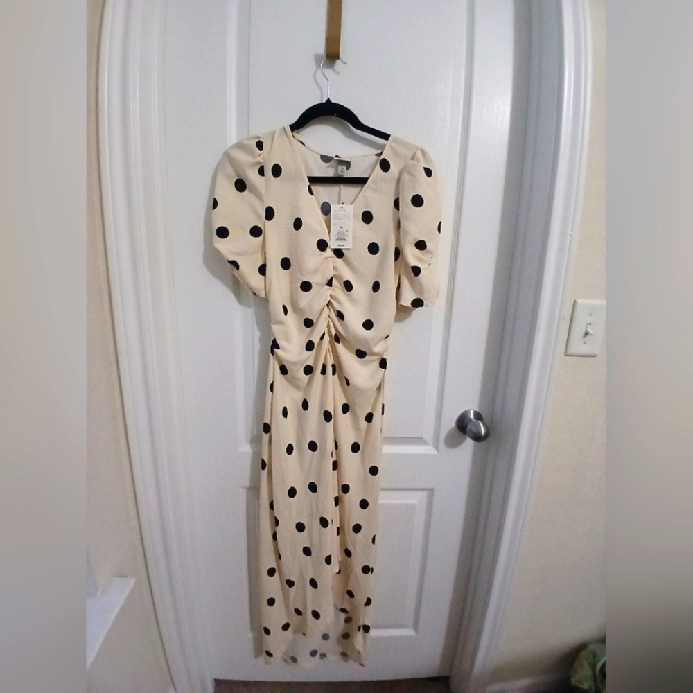 3/$15 NWT A New Day Cream Wrap Sundress with Puff Sleeves Size XS